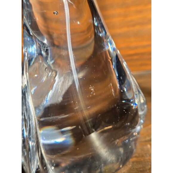 Vintage Lead Crystal Blown Glass Owl Figurine Paperweight, Made in Taiwan - Picture 7 of 10